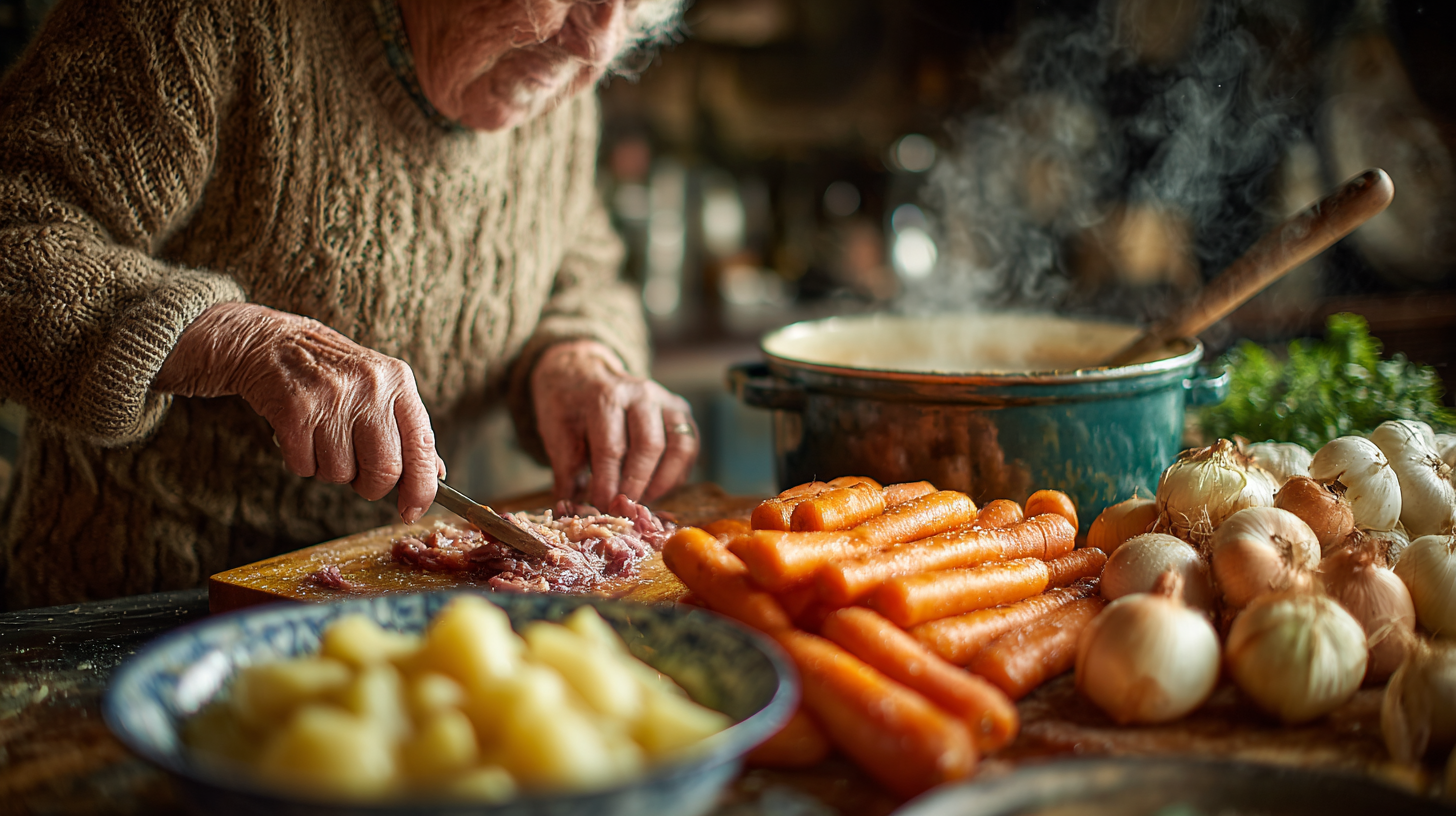 Щаслива пара старшого віку готує здорову їжу разом на кухні